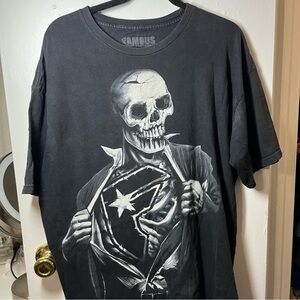 Famous Brand Black Graphic Skull Men's Shirt